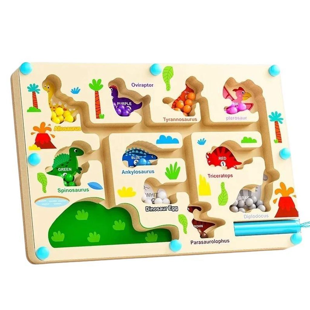 Labyrinth Spielzeug Magnetisch l Montessori Dinosaurier Spiel Aufmerksamkeit Kinder Lernspiel Feinmotorik