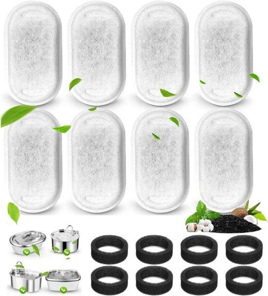 Cartouches de filtration pour distributeur eau chat - Pack de 16