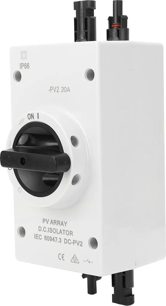 Interrupteur Isolateur Solaire 1000V DC 20A IP66 pour Photovoltaïque