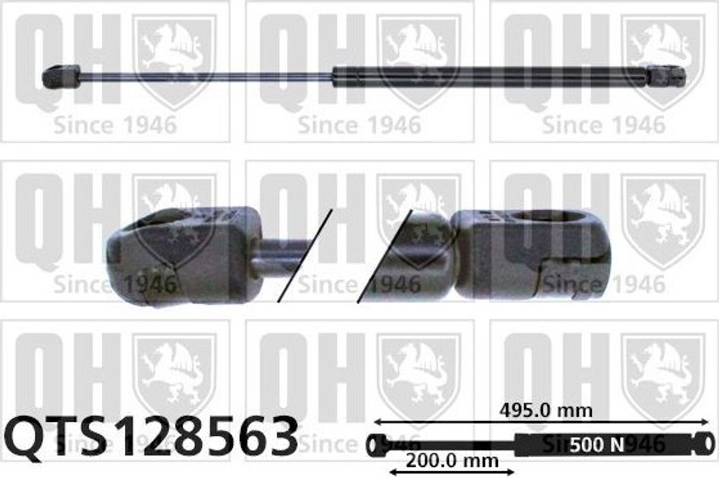 QUINTON HAZELL QTS128563 Gasfeder Heckklappendämpfer für SKODA OCTAVIA (1U2) 495mm