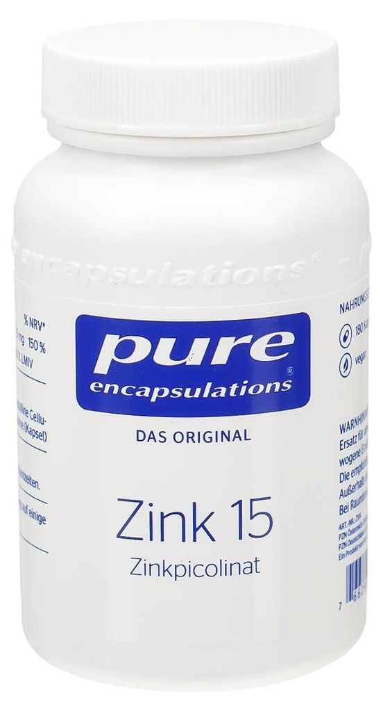 Pure Encapsulations Zink 15, zinkpicolinaat capsules, 180 Productafbeelding 