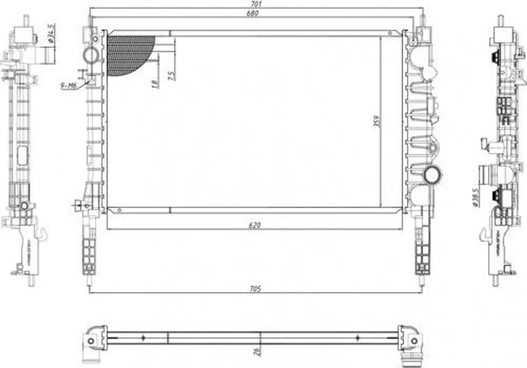 Radiateur Moteur de Rechange pour Opel Mokka - Pièce Neuve OE 1300345