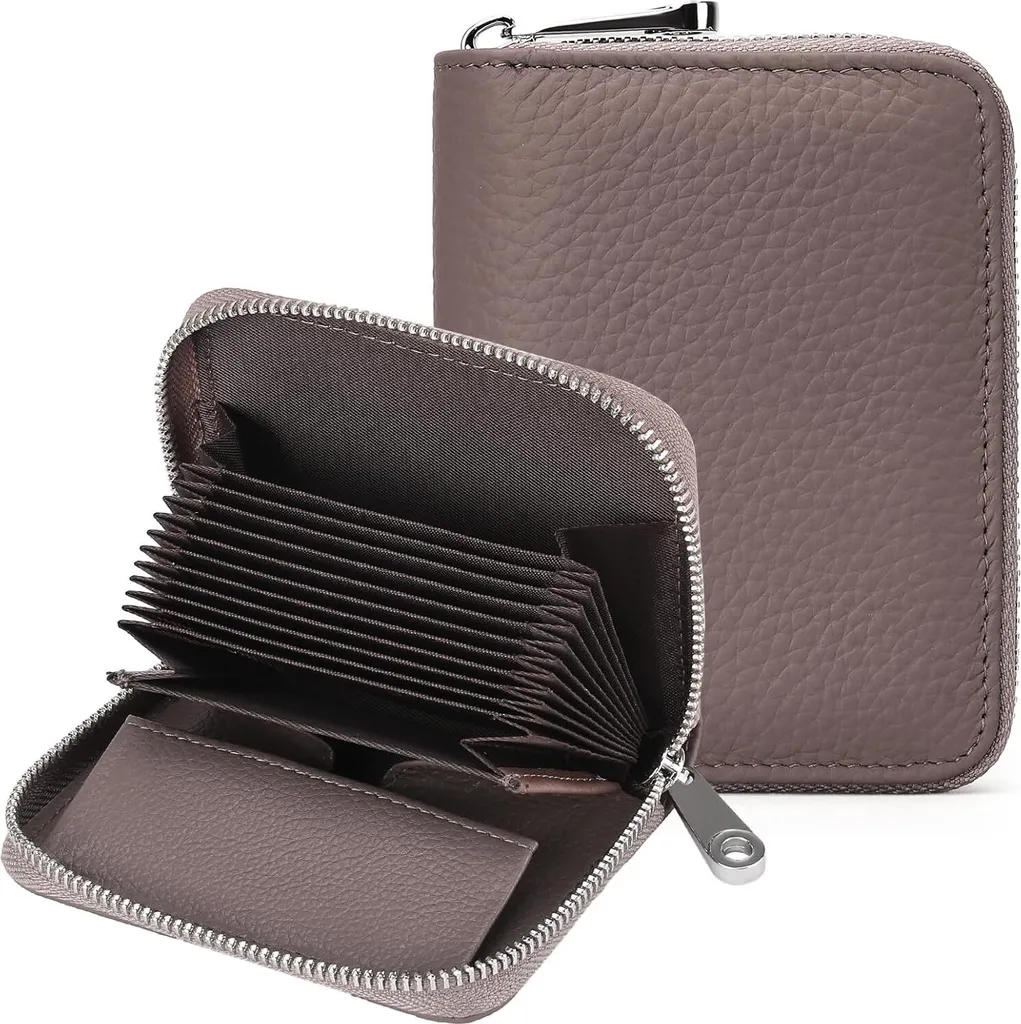 Regalo Donna: Portafoglio Pelle con Zip e RFID Box Inclusa