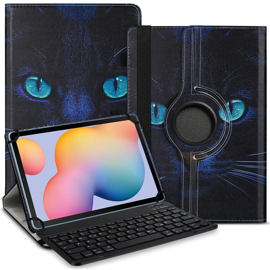 Tablet Tasche Tastatur für Samsung Galaxy Tab S11 S10 S9 FE Hülle Schutzhülle BluetoothFarbe Uni 360 Taschen:Motiv 10