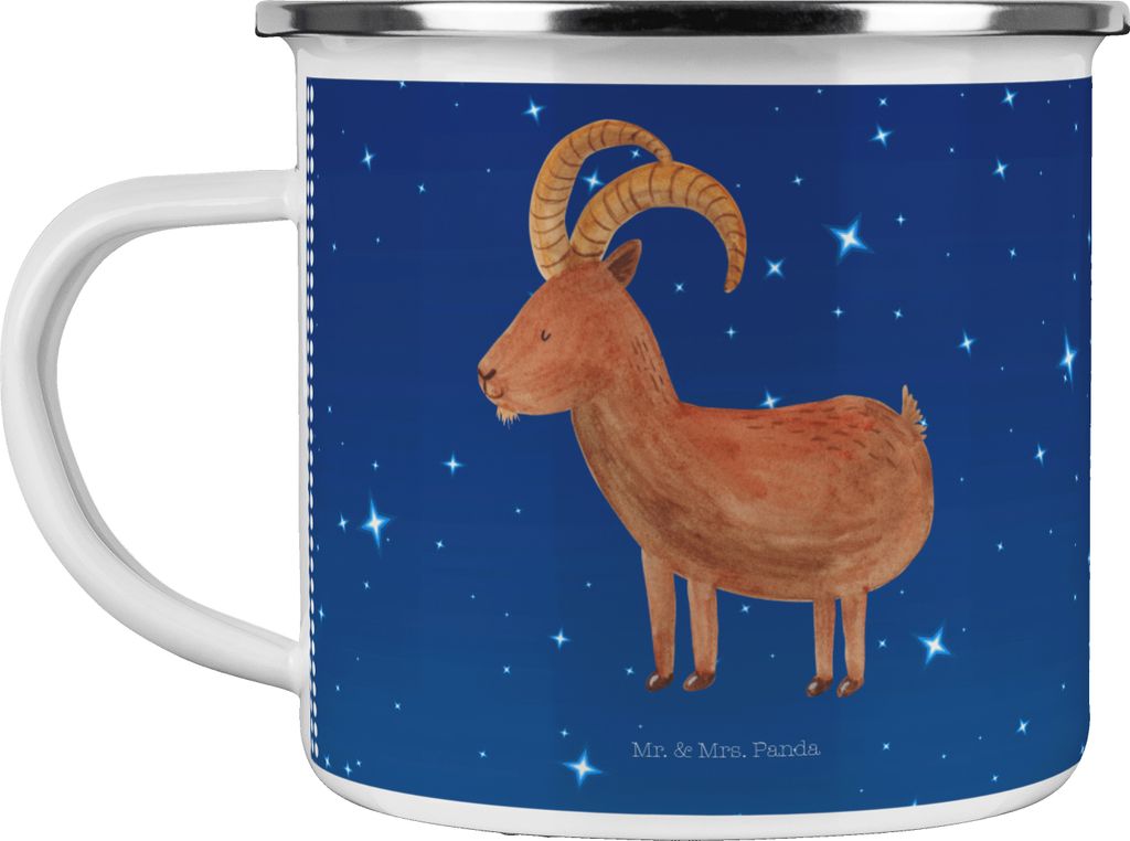 Mr. & Mrs. Panda Teetasse Sternzeichen Steinbock - Sternenhimmel Blau - Geschenk, Pott, becher emaille, Geburtstag Januar, Campingtasse, Ziege, Ste...