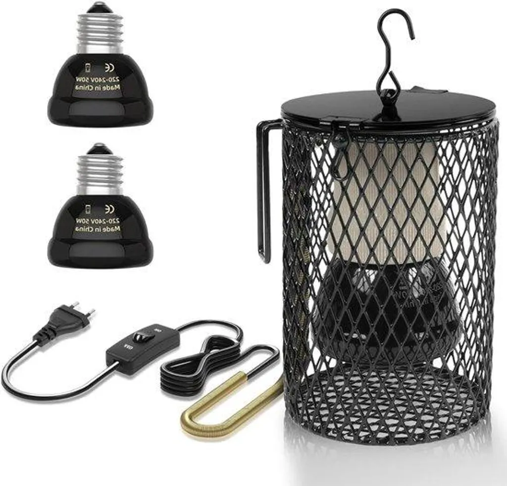 Lampe chauffante pour poussins et reptiles avec protection de sécurité