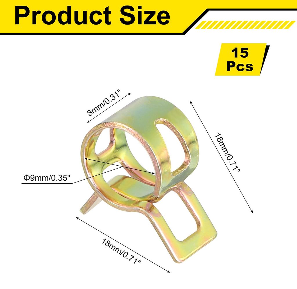 15 Stk. Schlauchschellen, 9mm ID Benzinschlauch Schellen, Kraftstoffleitung Rohrschellen, Wasserleitung Luftschlauch Schlauchschelle Fastener, Farb...