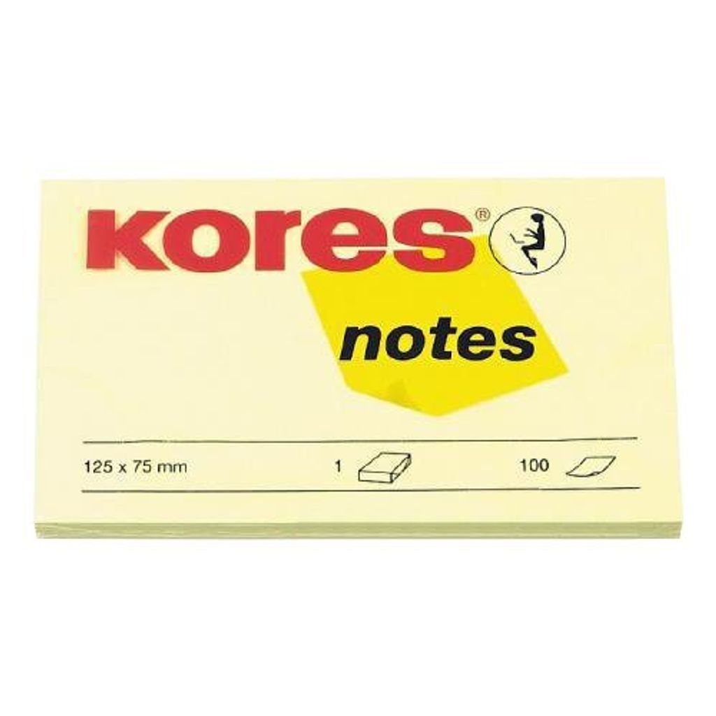 Kores Haftnotizen "notes" 125 x 75 mm blanko gelb 1 Block á 100 Blatt