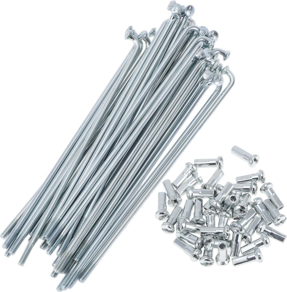 36 Set 13G Fahrradspeichen 104mm Fahrradrad Speichen Verzinkter Kohlenstoffstahl Silberton