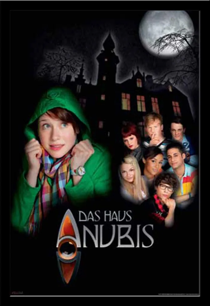 Poster La Maison d'Anubis Groupe avec Cadre MDF Noir Shinsuke 61x91,5 cm