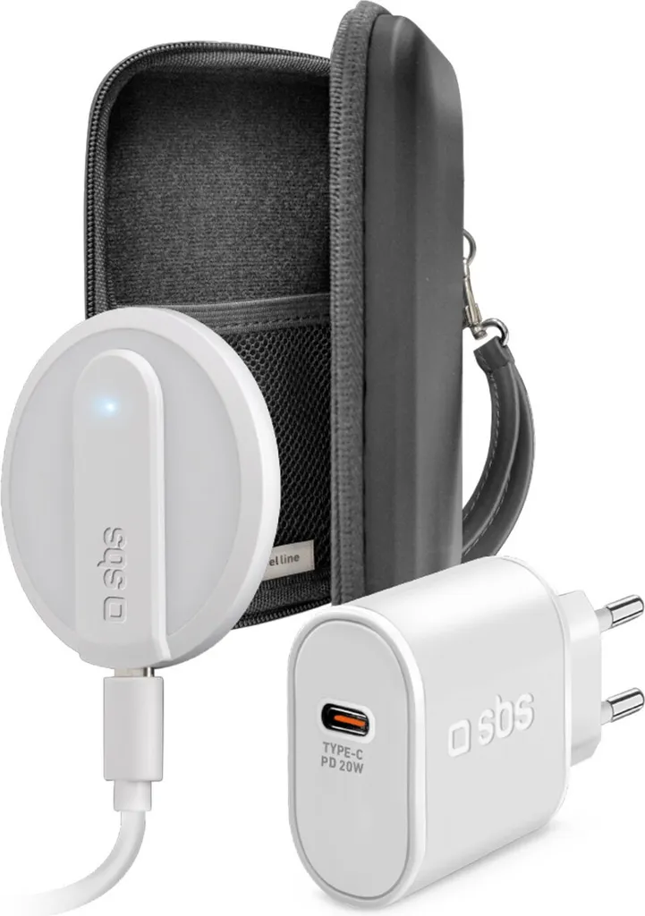Kit SBS Always on Charge Casque Smartphone et Smartwatch Blanc Rapide