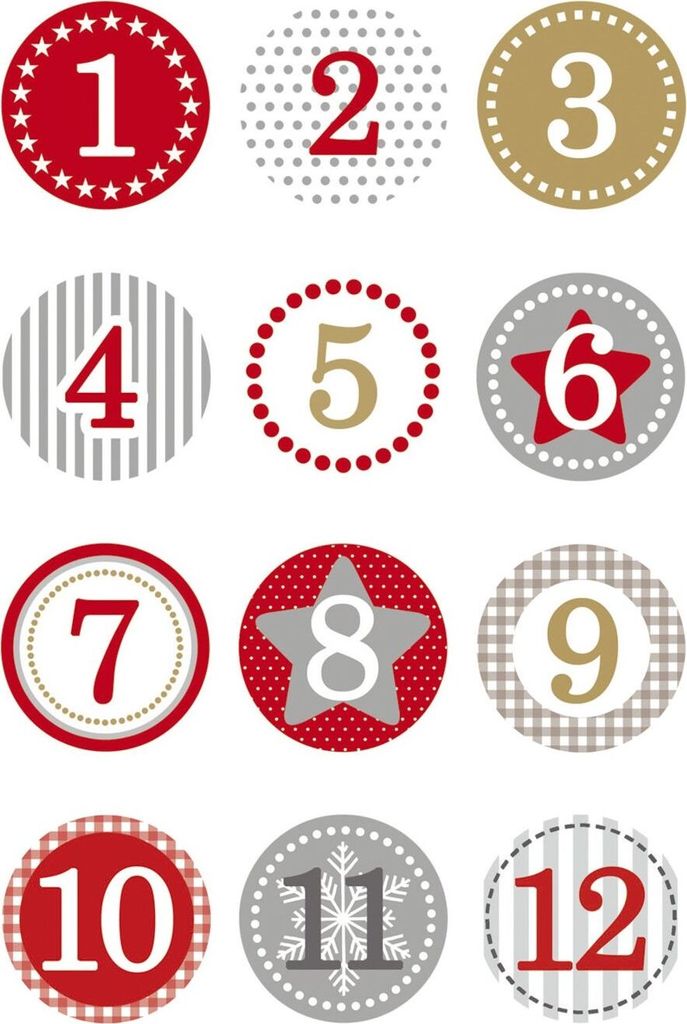 Herma DECOR Nálepka Adventný kalendár nálepky 1-24, červená Obrázok produktu 3
