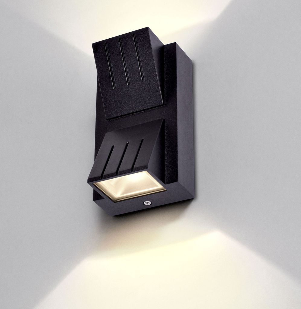 MODERNE LED Außenleuchte Außenwandleuchte IP54 schwarz 6W Wandlampe Wandleuchte up&down Außenlampe Lampe 1318A wandaußenleuchte