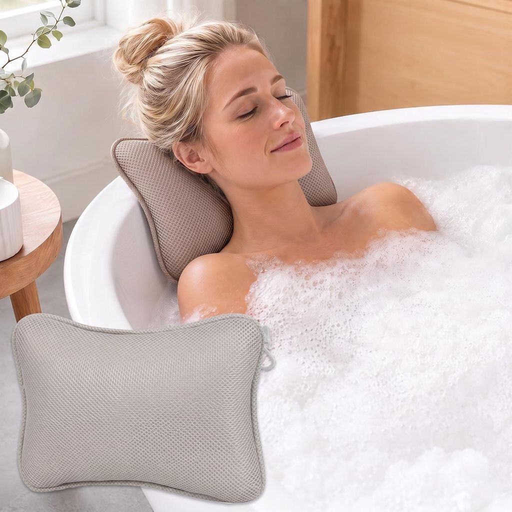 Badewannenkissen, Badekissen, mit 2 Saugnäpfen, Schnelles Produktbild 