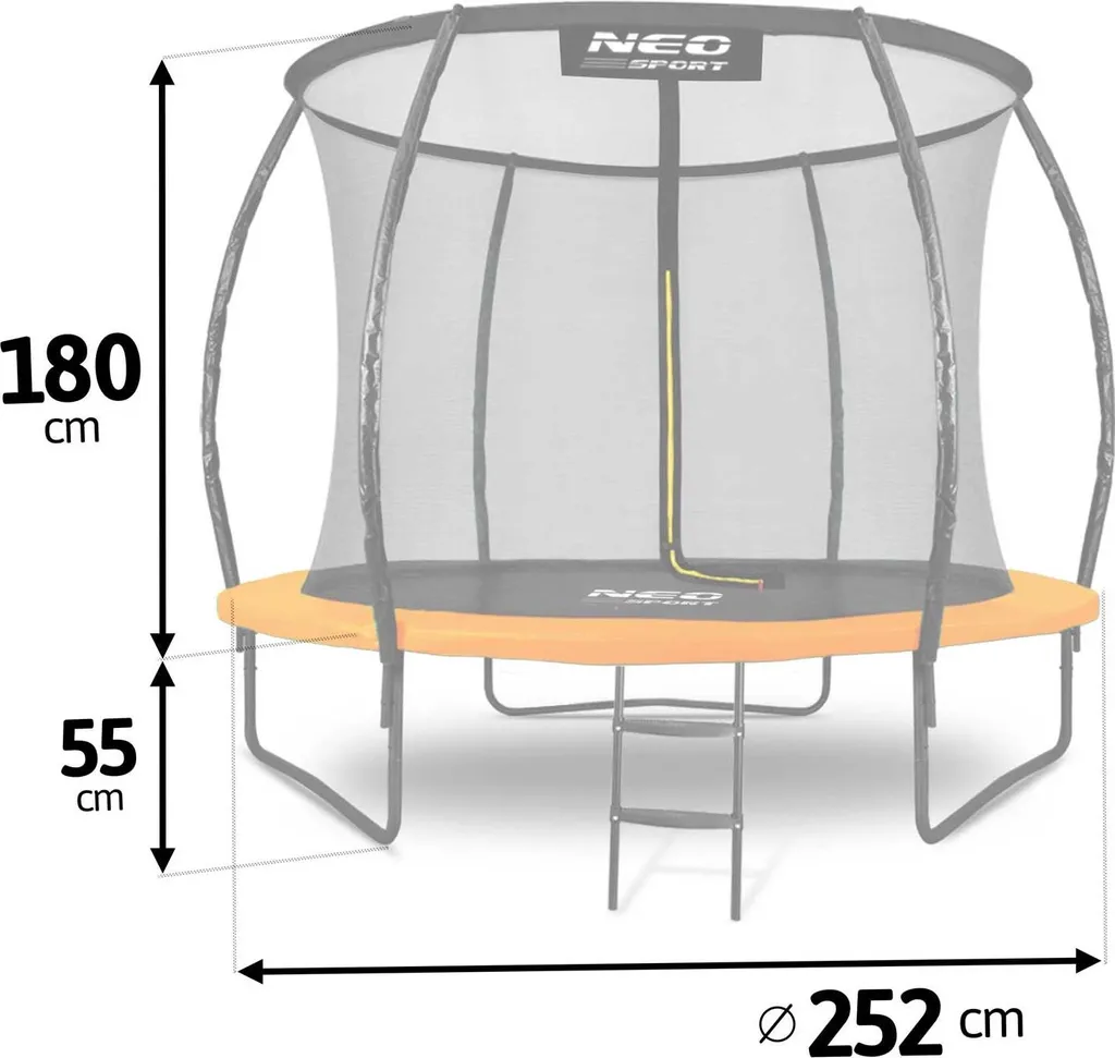 Trampoline de Loisirs Enfant 8FT Ø 252 cm avec Structure Renforcée - 10