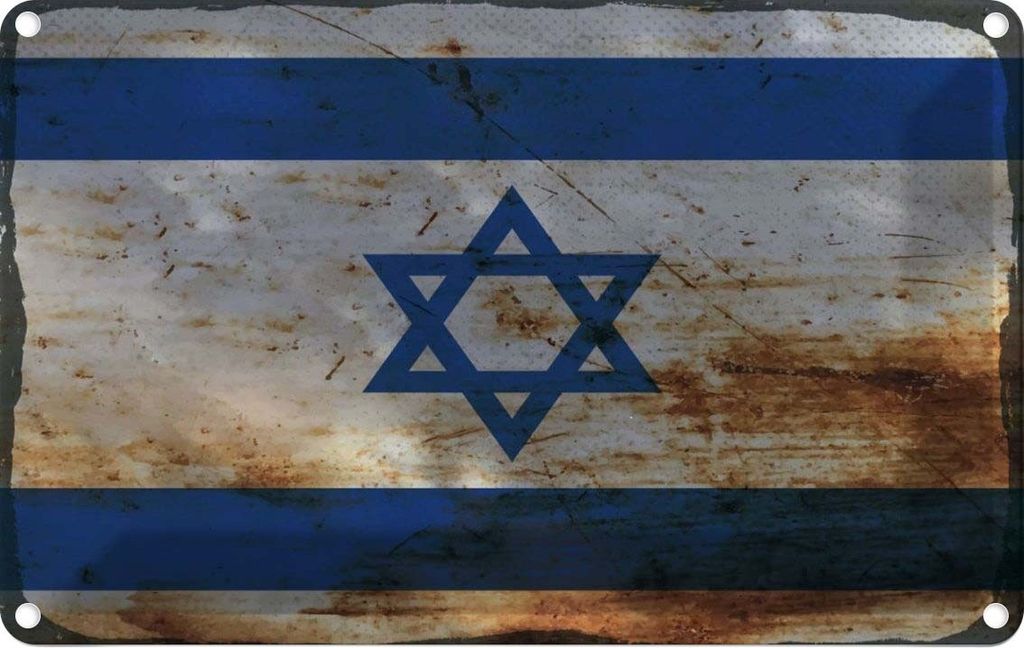 vianmo Blechschild 12x18 cm Israel Rost Flagge Fahne Wappen
