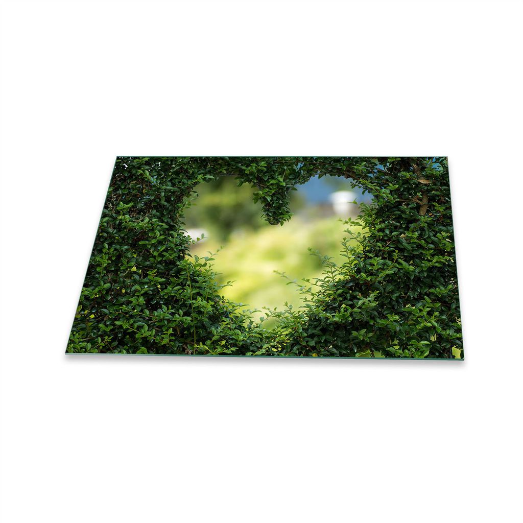 Herdabdeckplatte Glaskeramik 1 Teilig 80x52 Herz Grün Abdeckung Glas Spritzschutz Deko