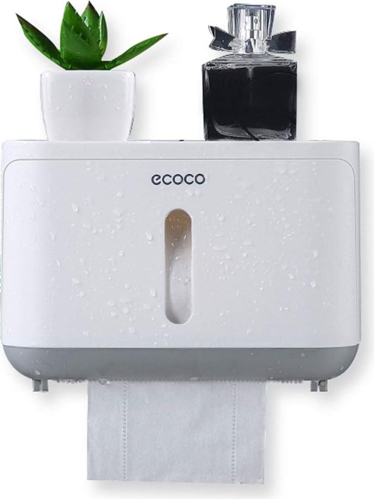 Toilettenpapierhalter ohne Bohren - Einfach selbstklebend - Schwarz und Weiß