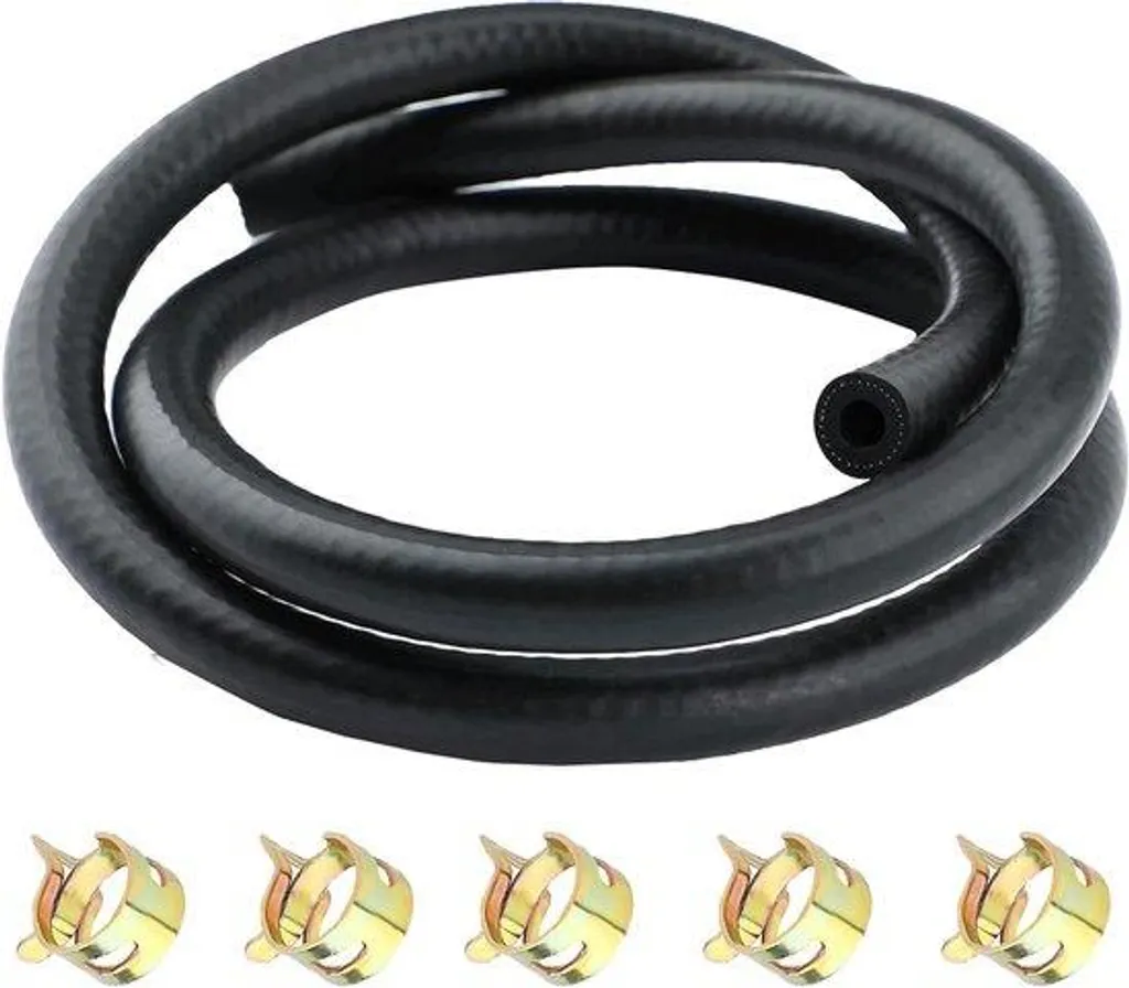 Kit tuyau carburant 1m avec 5 colliers de serrage pour moteur et voiture