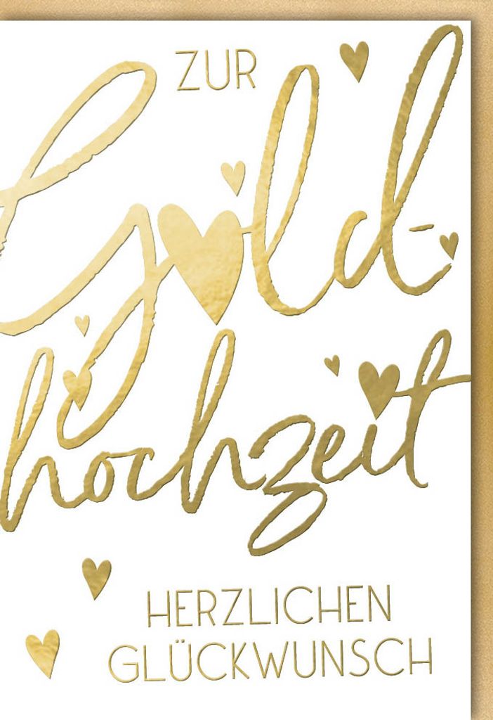 Goldhochzeit - Glückwunschkarte im Format 11,5 x 17 cm mit Produktbild 