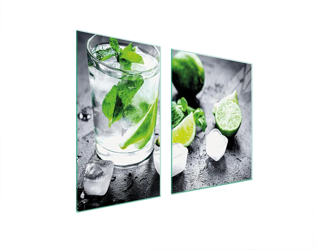 Piastre Copri Fornelli 100x52 Vetro Temperato Lime Ice - Set 2 Pezzi