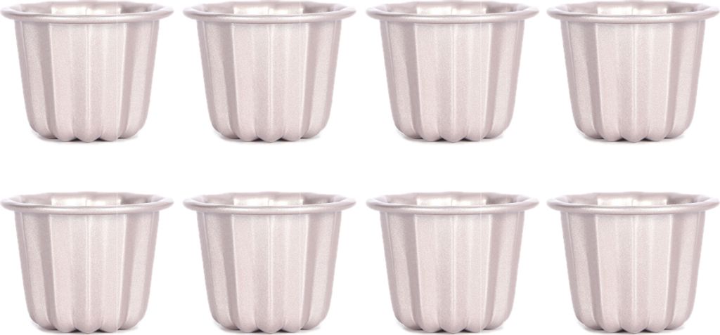 Set von 8 Cannelés Backformen, Mini Brotbackform, Muffin Cupcake Backblech, Antihaft