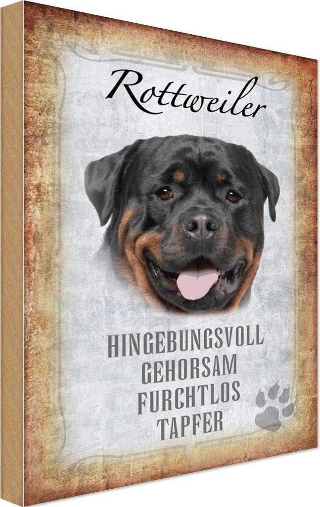 vianmo Holzschild 18x12 cm Rottweiler Hund Tier Haustier