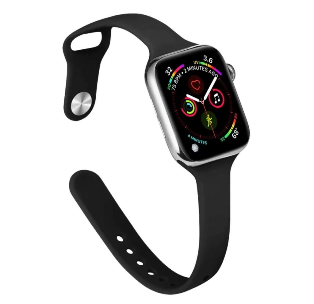 FFO2World schlankes Silikonarmband für Apple Watch 42/41/40/38 mm – Elegantes, leichtes Armband kompatibel mit Apple Watch SE & Serie 1–11 –...