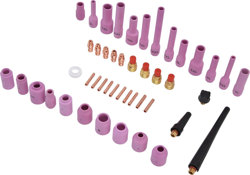 46Pcs WIG Gas Lens Kit Collet Body Assorted Größe für WP9/20/25 WIG Schweißen Brenner Zubehör