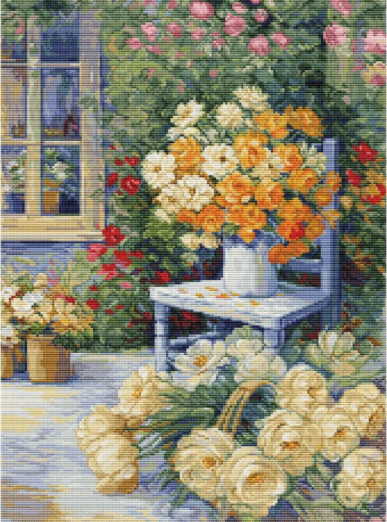 Luca-S Kit Broderie Point de Croix Coin de Jardin 27x36,5cm B2254