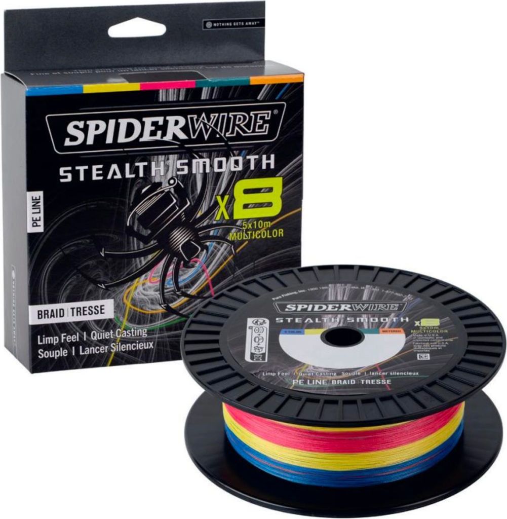 Spiderwire Stealth Smooth 8 Multi Color - 600m Angelschnur, Durchmesser/Tragkraft:0.19mm / 18kg