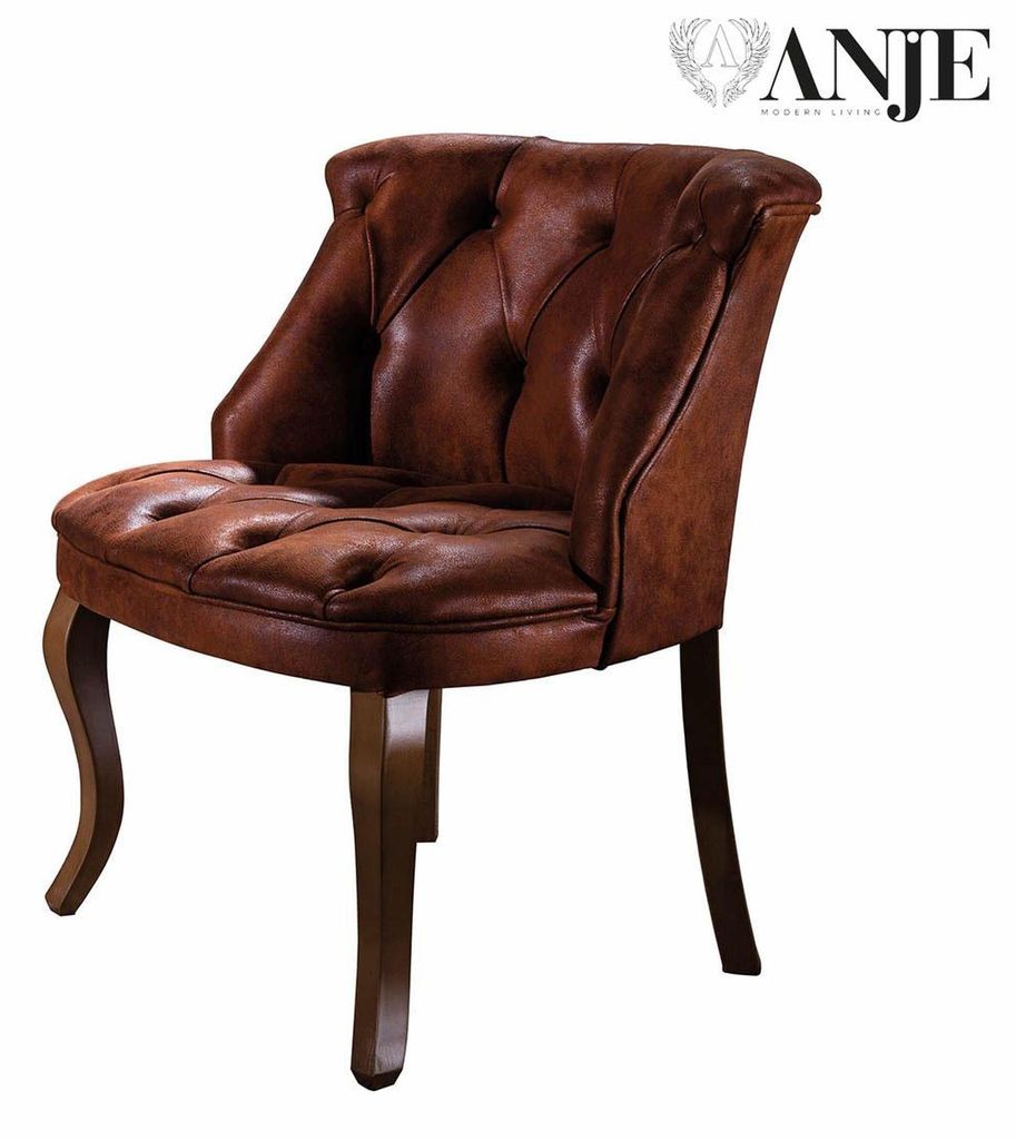 Brauner Leder Sessel Cocktailsessel Designersessel Luxus Wohnzimmermöbel