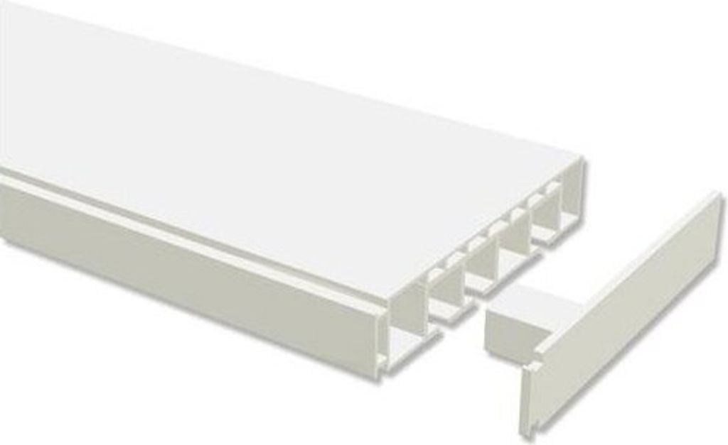 Interdeco Gardinenschiene / Vorhangschiene Kunststoff Weiß, Typ Concept, 3-läufig, 120 cm