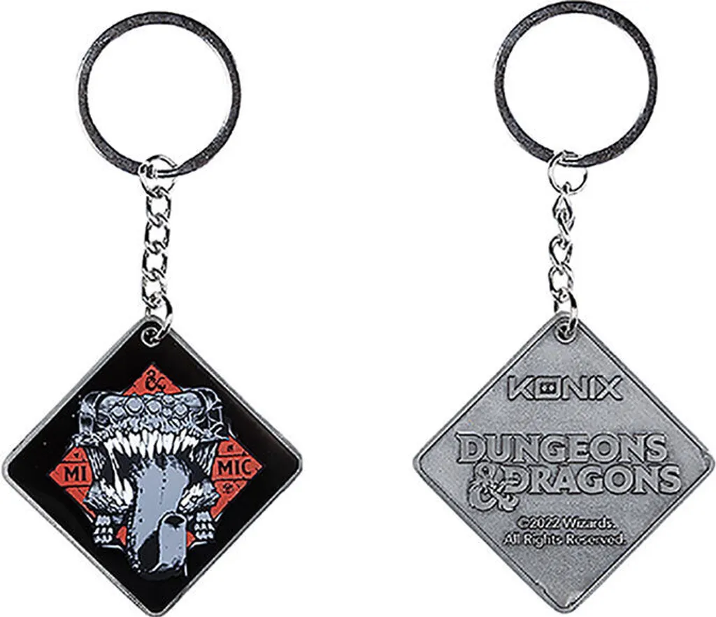 Porte-clés Dungeons & Dragons Mimic Konix Noir Rouge Finition Premium