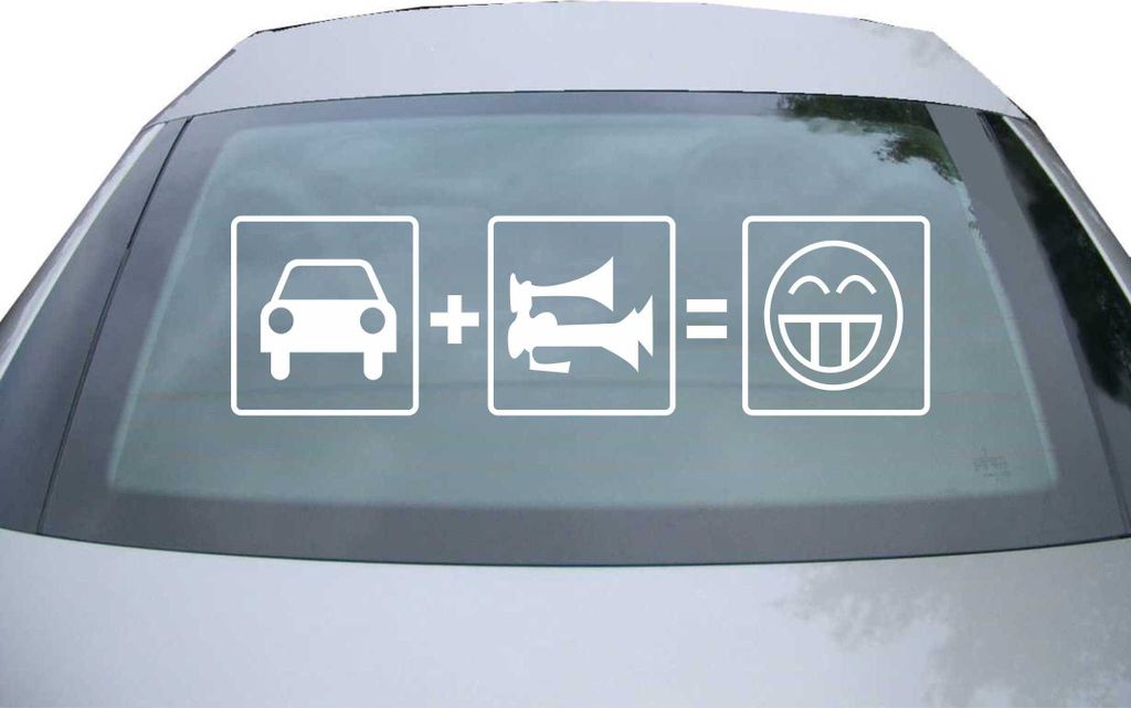 Indigos UG - Aufkleber Heckscheibe & Motorklappe DE2541 - weiß - 600x171 mm - Trainhorn - Auto Scheiben Fenster Heckklappe Tuning Racing JDM - Die...