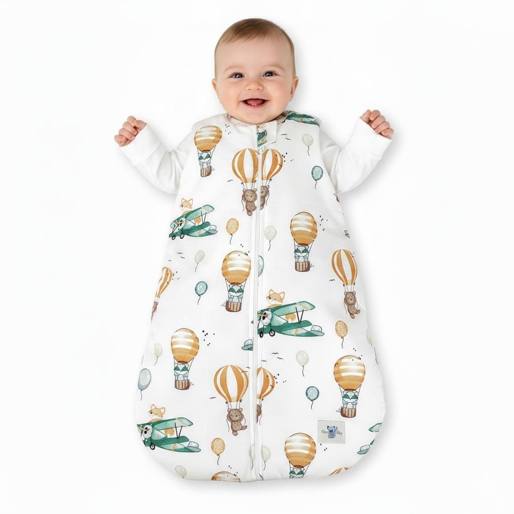 BlueKitty Schlafsack aus Baumwolle / Pucksack, Schlafsack für Kleinkind, Strampelsack - Sommer/Winter - Neugeborene