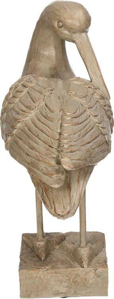 Vogel Dekofigur Beige 25,5cm aus Polyresin realistisches Ornament