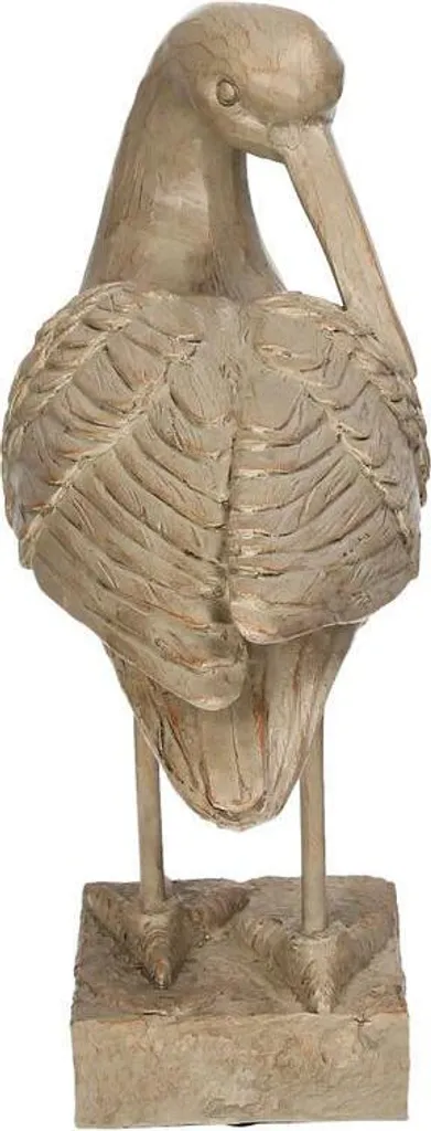 Objet déco oiseau réaliste beige 25,5 cm - Polyrésine incassable et chic