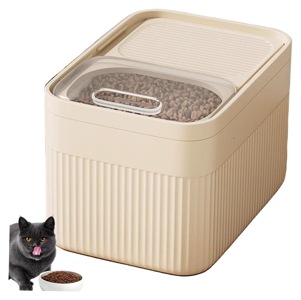 Cat Food-Lagerbehälter, Haustiernahrungsaufbewahrungsbehälter 5-6, 5 kg Katzen- und Hundebehälter mit luftdichtem Deckel und Messbecher umweltfr...