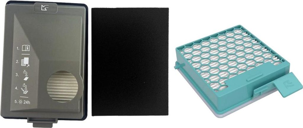 Trade-Shop 2in1 Filter-Set (Feinstaub-Filter + HEPA-Filter) kompatibel mit Miele Boost CX1 Staubsauger ersetzt CX-FSF, 11639250, 11639240, SF-HY 60