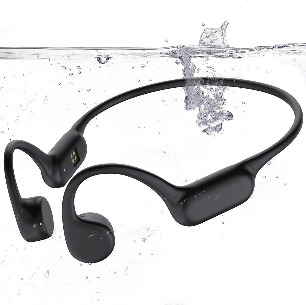 Kopfhörer Schwimmen, Knochenschall Kopfhörer Bluetooth 5.3, IPX8 Wasserdicht Kopfhörer, 32G Speicher Sportkopfhörer, Unterwasserkopfhörer mit MP3