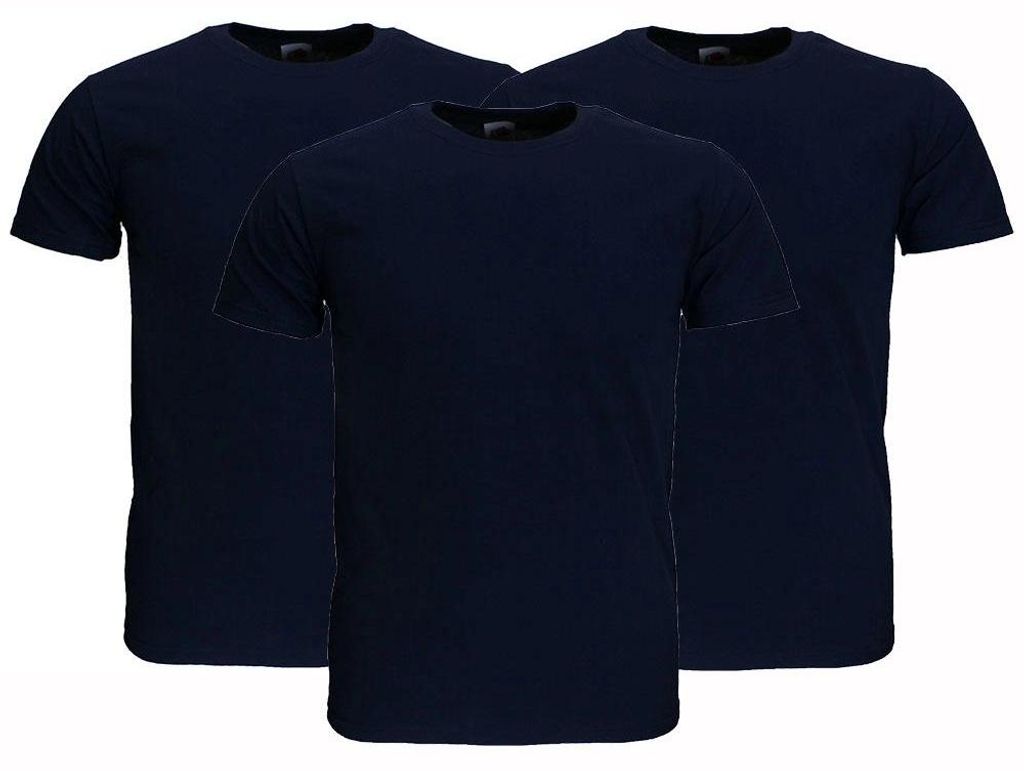 Fruit Of The Loom T-Shirts aus schlichter Baumwolle im 3er-Pack Dunkelblau - 116