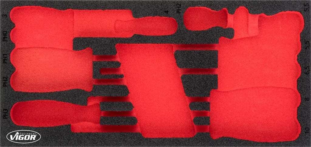 Inserto in schiuma morbida ∙ vuoto ∙ V4989-L ∙ L x L x A: 393 mm x 188 mm x 35 mm