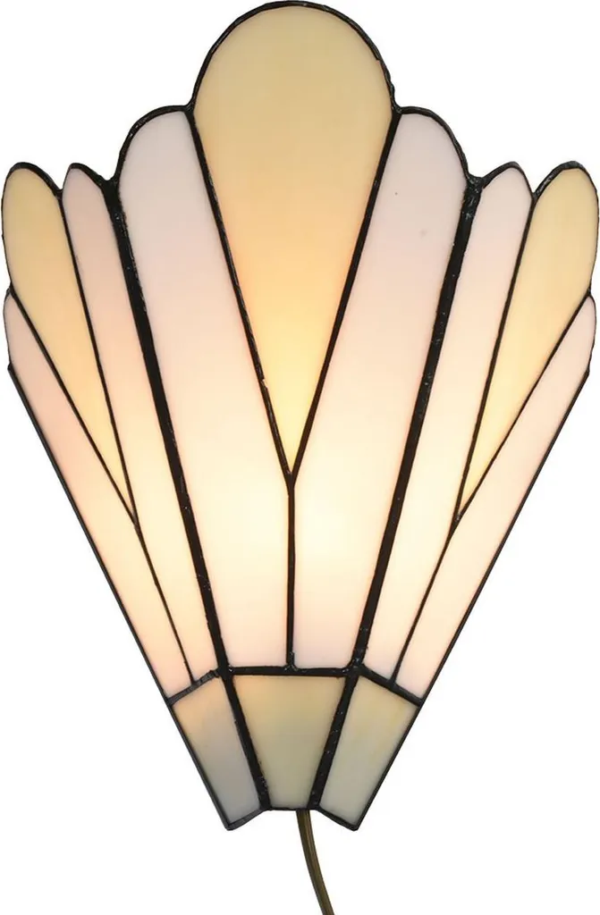 LumiLamp 5LL-6365 Applique Tiffany Bianco Beige 20x10x29cm E14