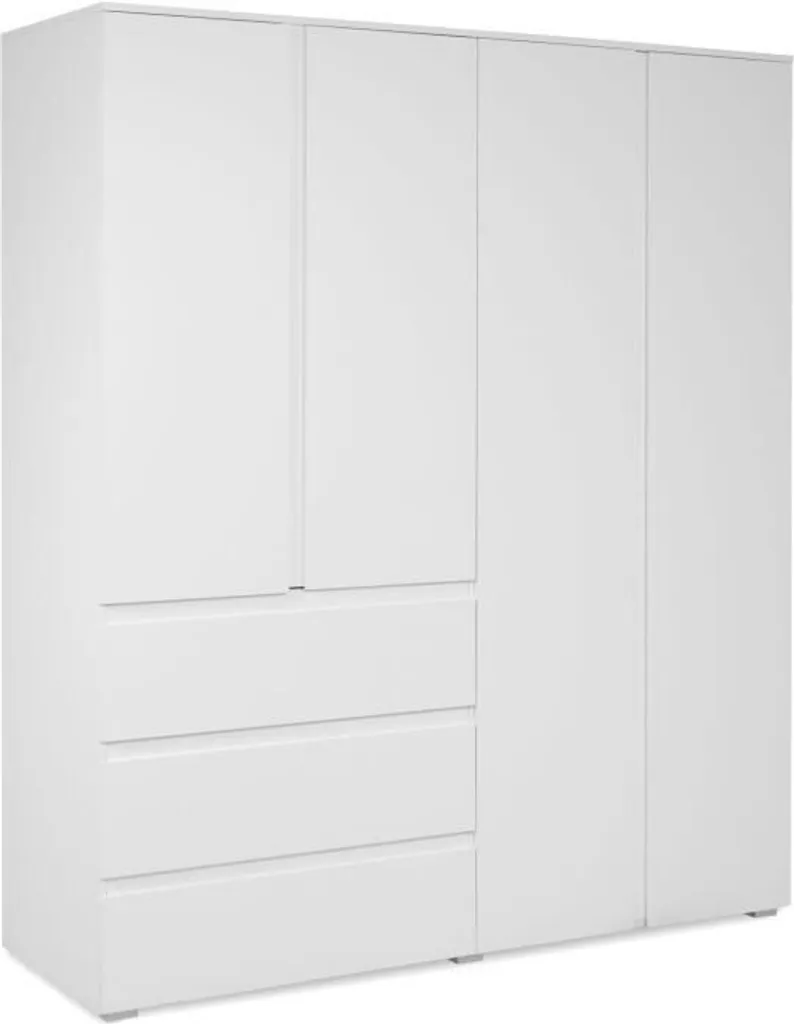 Gagnez de la Place avec l'Armoire Blanche 4 Portes 2 Tiroirs Image 60C