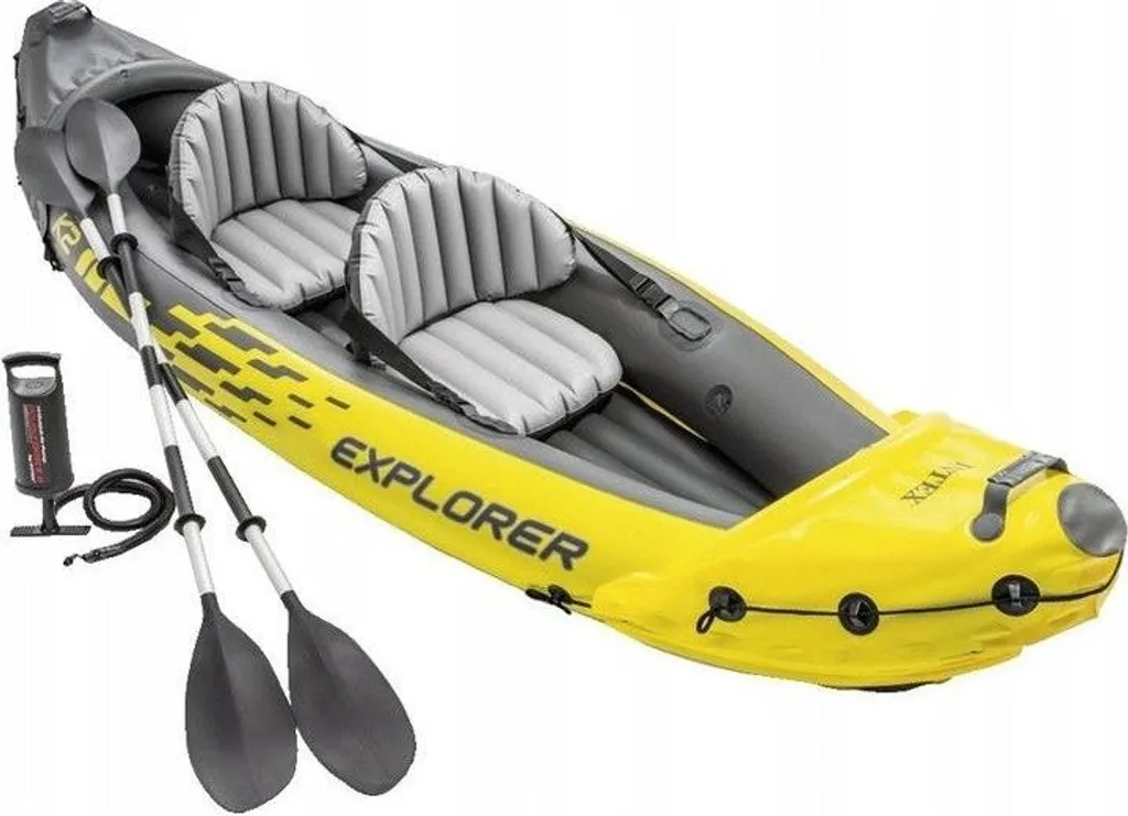 Kayak Gonflable Robuste Explorer K2 Intex 68307 avec Sièges Confortables