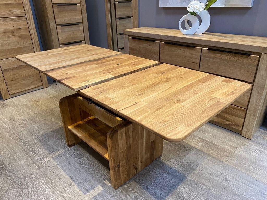 Couchtisch Höhenverstellbar Ausziehbar auf 160cm Eiche Produktbild 3