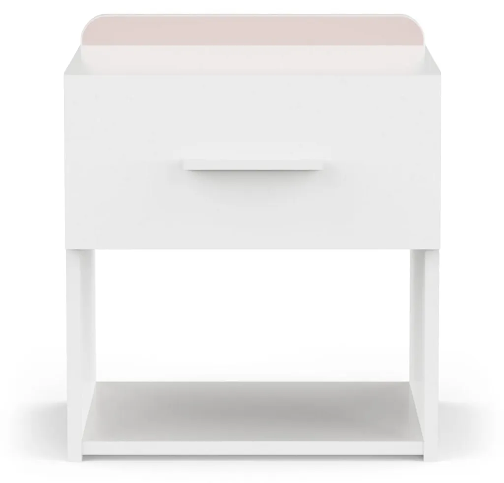 CALICOSY Chevet 1 Tiroir Blanc Mat L40 cm ARLO - Table de Nuit Moderne