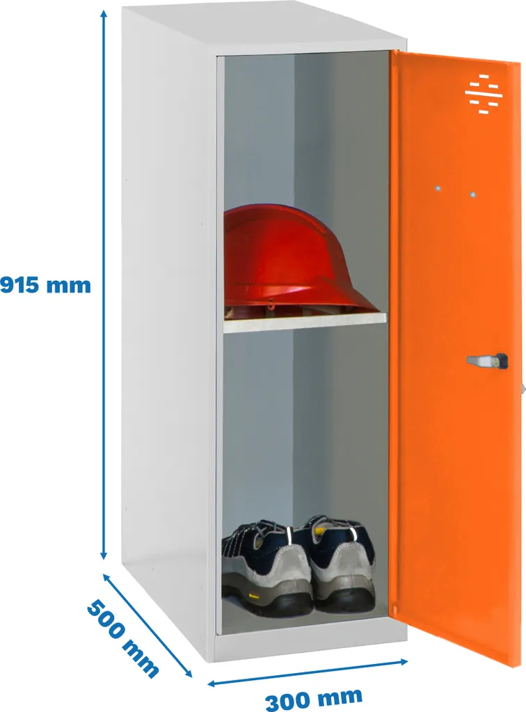Vestiaire pour atelier et bureau Simonrack DISM gris porte orange 1 case