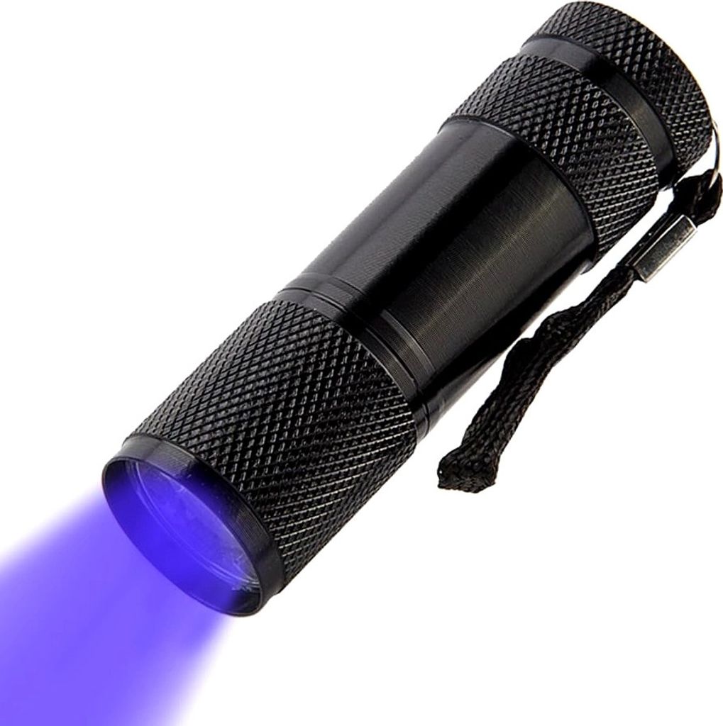 Mini lampe de poche détecteur d'UV alliage d'aluminium noir Image du produit 